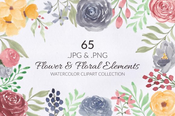 Evaluating the 65 Flower and Floral Watercolor Clipart Collection