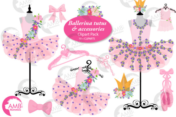 Floral Ballerina Tutus Clipart 2609: Elevating Creative Projects with High-Resolution Design Assets