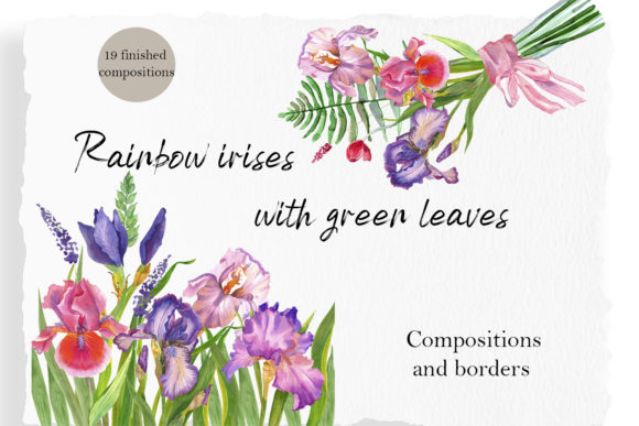 Floral Bouquet Elegance: Utilizing Iris Watercolor Clipart in Professional Design