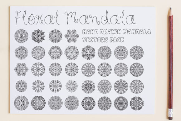 Floral Mandala Vector Pack: Elevating Creative Projects with Handmade Botanical Art