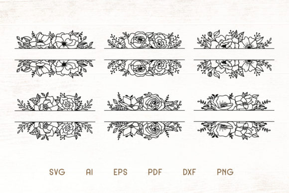 Floral Split Monogram Divider Frames Guide