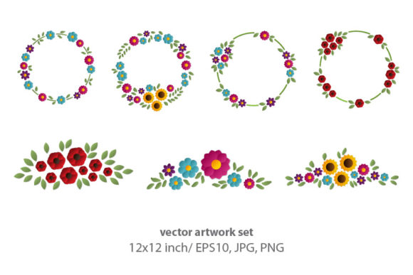 Floral - Vector Set: Practical Applications for 12x12 Inch Creative Projects
