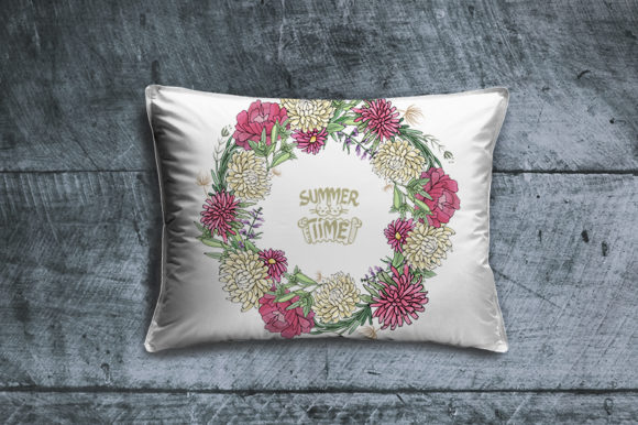 Floral Wreath, Asters and Chrysanthemums: Versatile Vector Assets for Creative Projects