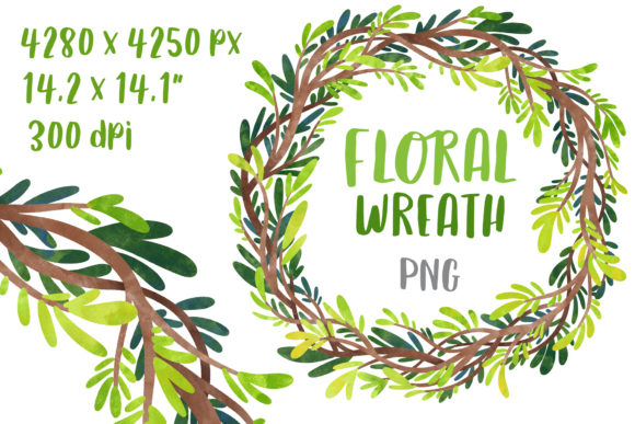 Floral Wreath Greenery Clipart for Creative Projects