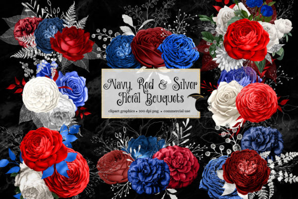 Navy Red and Silver Floral Bouquets: Integrating High-Resolution Assets into Creative Workflows