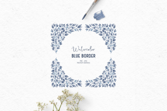Watercolor Floral Clipart in Blue: Elevating Designs with Hand-Drawn Elegance