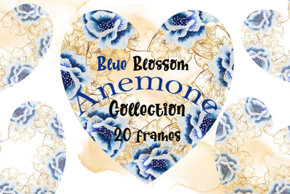 Watercolor Hand Painted Anemone Floral Assets